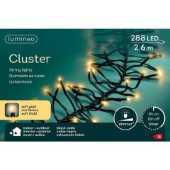 Led cluster 2.6 meter 288 LED zwart/soft gold Lumineo