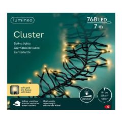 Led cluster 7 meter 768 LED zwart/soft gold Lumineo