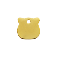 Cat koperen dierenpenning small/klein 2 cm x 1,94 cm RedDingo