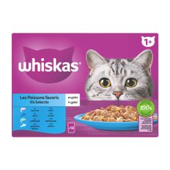 Vis Selectie in gelei maaltijdzakjes multipack 12x85g dierensnack II Whiskas