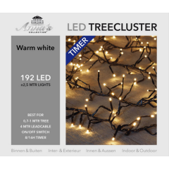 Kerstverlichting 0,7-1 meter treecluster 2,5 meter / 192 LED classic warm met timer Anna's collection