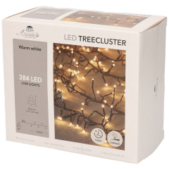Kerstverlichting 1-1,3 meter treecluster 5 meter / 384 LED warm wit met timer Anna's collection