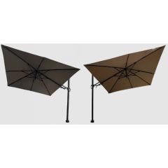 Outlet K Borek Barletta vrijhangende zweefparasol grijs OF taupe 3x3 meter Warentuin Collection