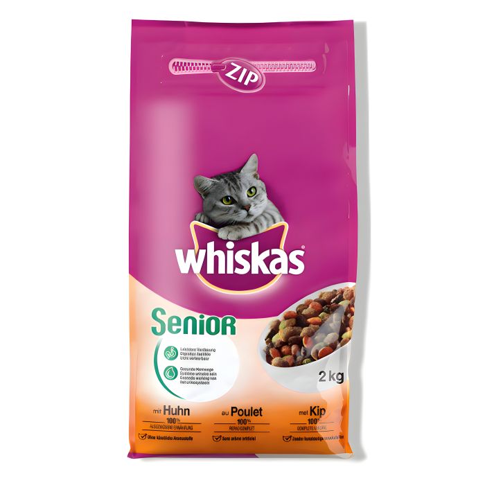 Katzenfutter Trockenfutter Senior Huhn Beutel 1,9 kg Whiskas