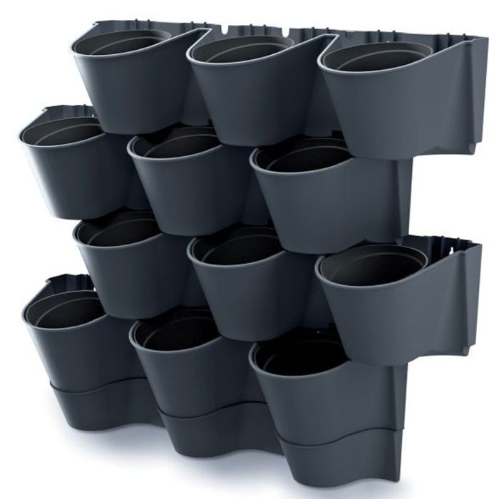 Kaskade Wand 12x anthrazit 23 in 1 Pflanztopf Meuwissen Agro