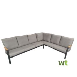 Lausanne Hoek Loungeset Teak Zwart Driesprong Collection