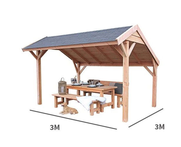 Kapschuur Landleven 300 x 300 cm incl dakbedekking Buitengewoon de Boet