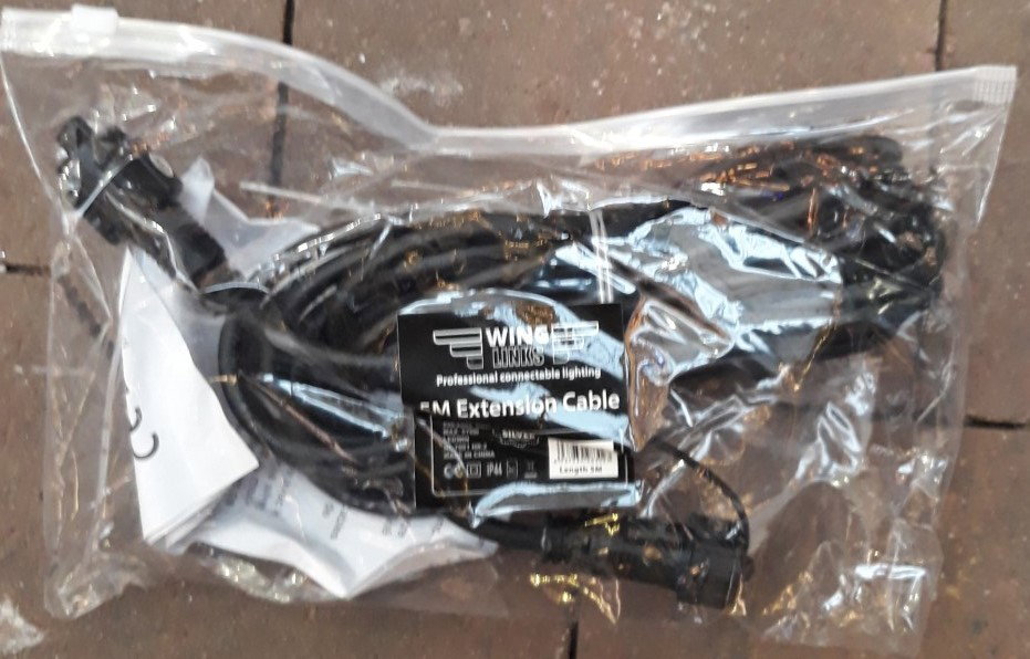 Koppelverlichting 230V verlengkabel van 5 meter voor kerstverlichting ZWARTE kabel LEDwin - Ledwin