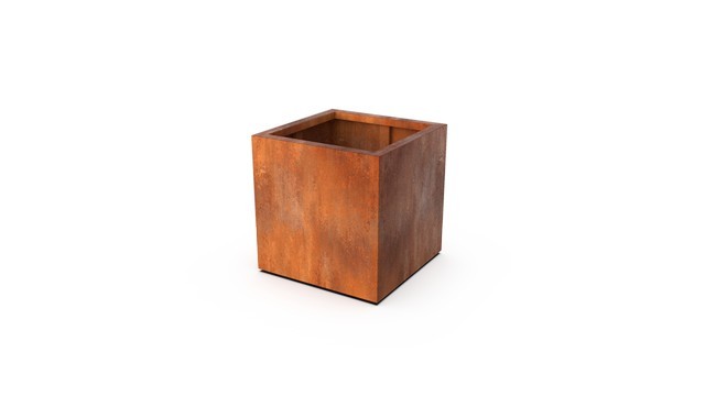 Geroba Plantenbak Quadra roestkleurig 50x50x50 cm – bruin