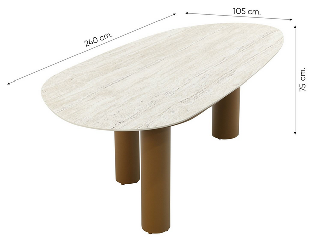 Taste Estate dining tafel amber keramiek mango shape 240x105 cm  - 
