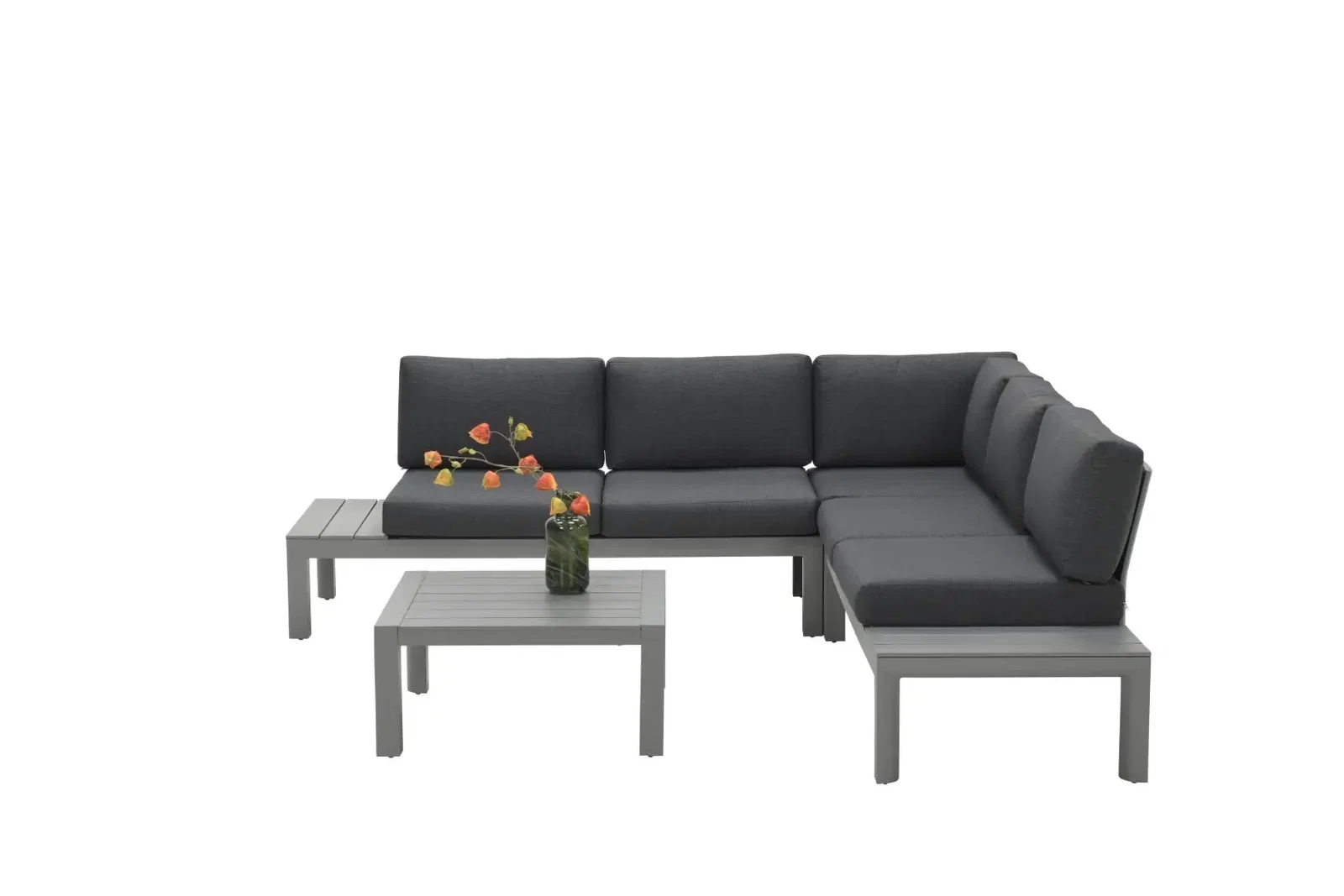 Adelaide loungeset 4-delig arctic grey/ reflex black Garden Impressions