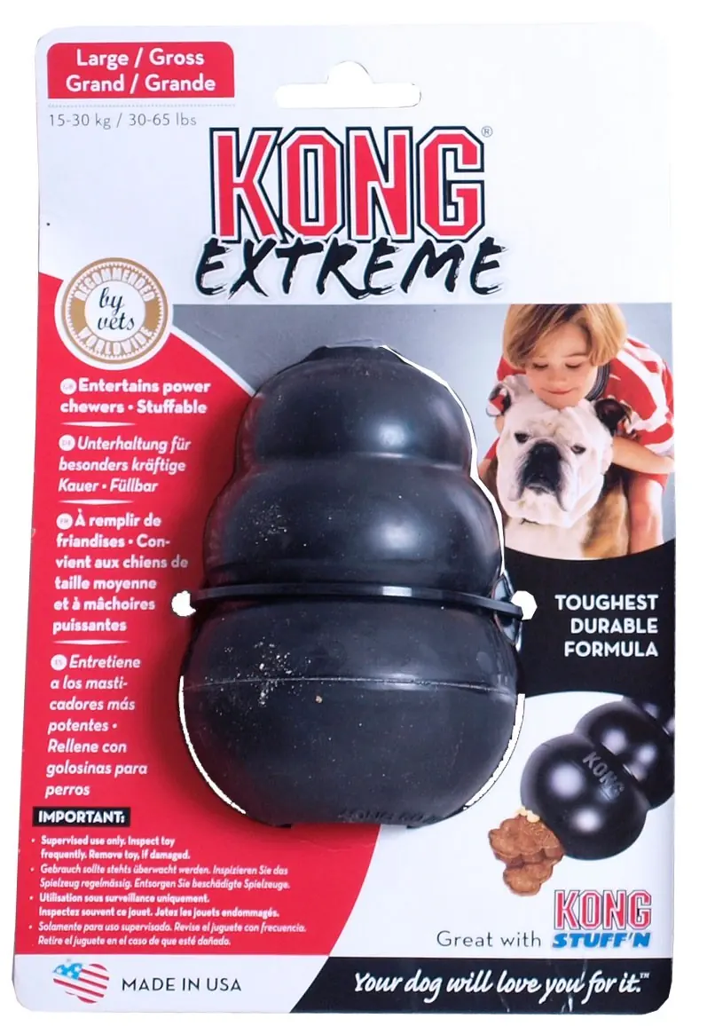 Hondenspeelgoed rubber large zwart Kong