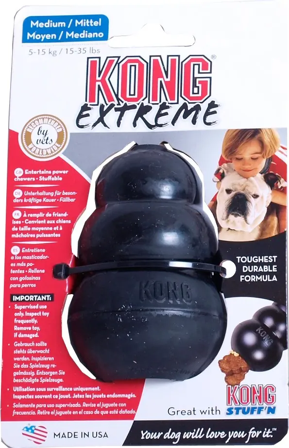 Hondenspeelgoed rubber medium zwart Kong