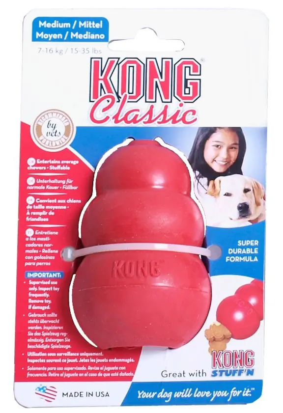 Hondenspeelgoed rubber medium rood Kong