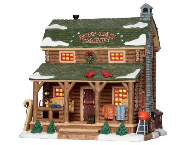 Kersthuisje Big cat cabin LED LEMAX