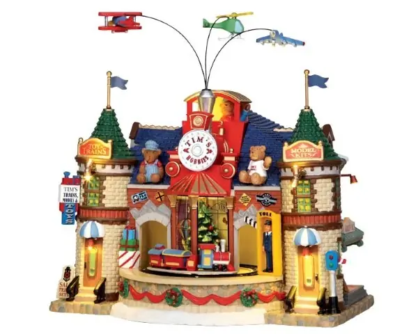 Kersthuisje Tim's trains & hobbies LEMAX