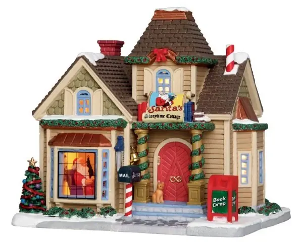 Kersthuisje Santa's storytime cottage LED LEMAX