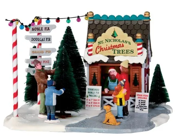 Kerstfiguur St. Nicholas's tree lot LEMAX