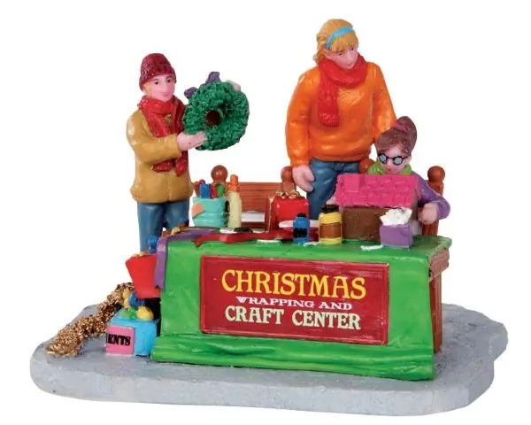 Kerstfiguur Gift wrapping together LEMAX