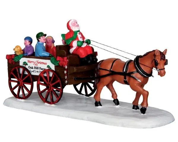 Kerstfiguur Santa's wagon ride LEMAX