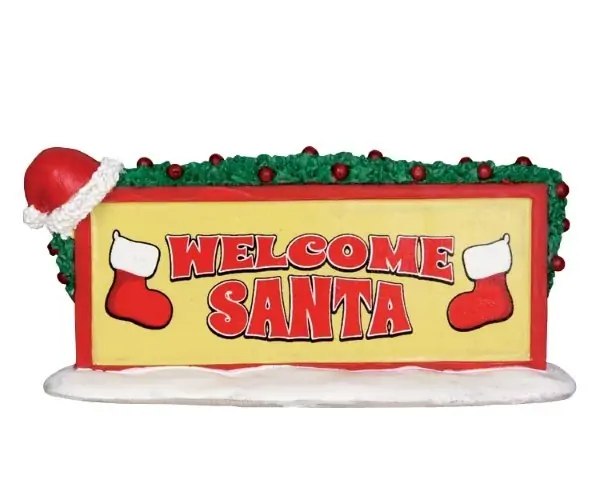 Kerstfiguur Welcome santa sign LEMAX