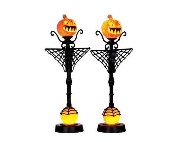 Kerstfiguur Spiderweb jack o'lamp post LEMAX