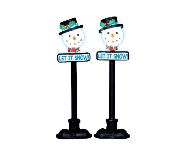 Kerstfiguur Snowman street lamp LEMAX