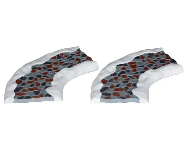 Kerstdorp landschap 2pc stone road curved LEMAX