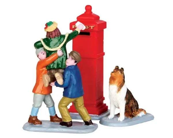 Kerstfiguur Mailbox teamwork LEMAX
