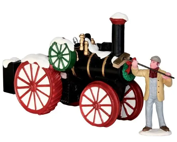 Kerstfiguur Snowy steam tractor LEMAX