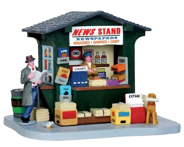 Kerstfiguur 1950's news stand LEMAX