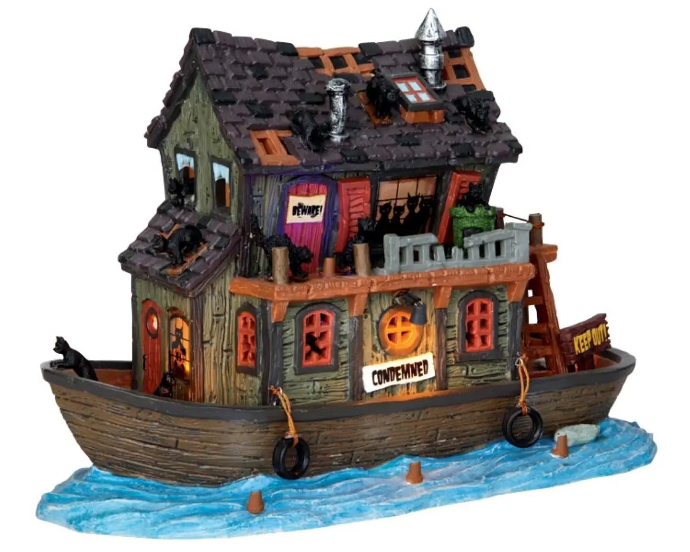 Kerstfiguur Haunted houseboat with 4.5v adaptor Lemax