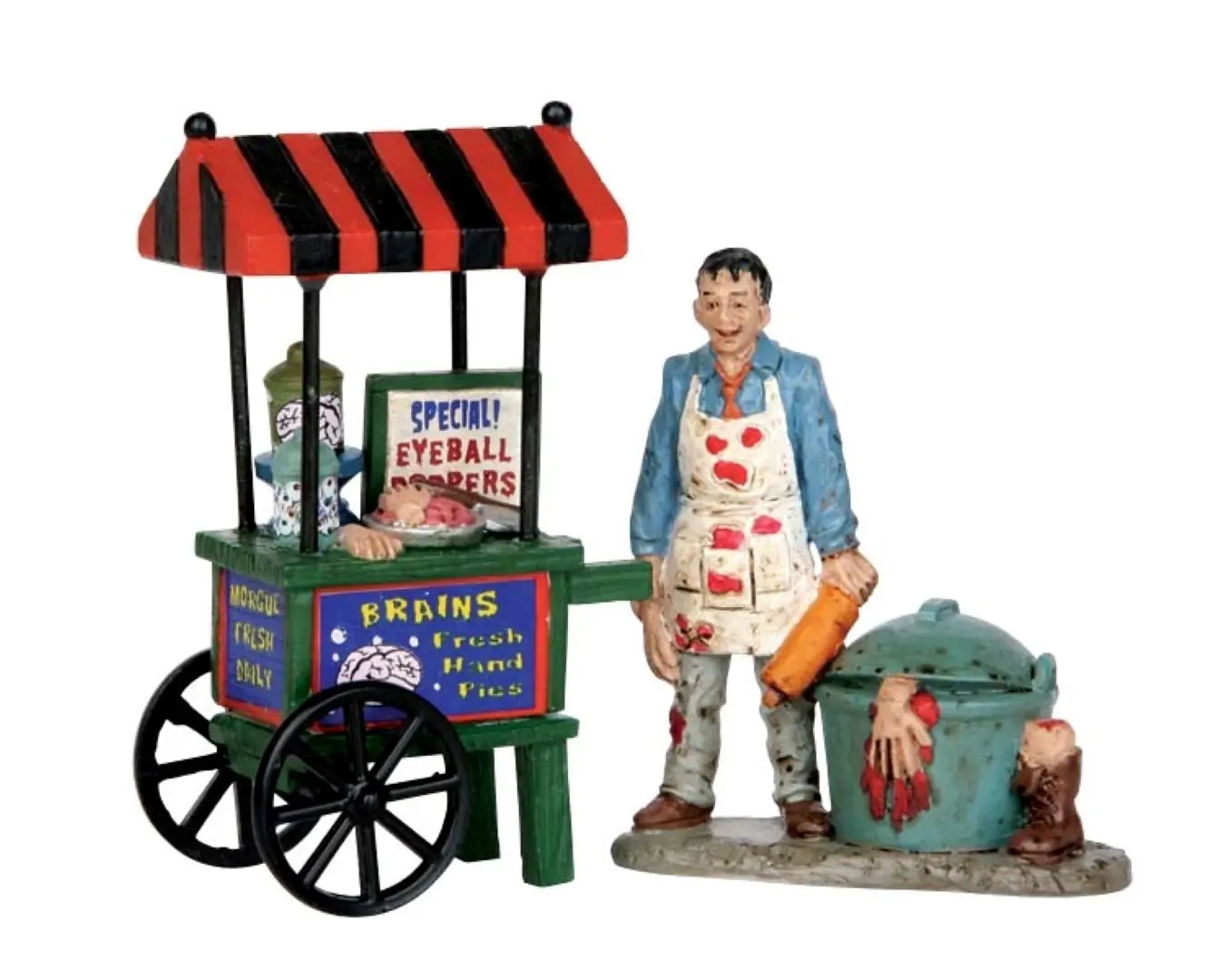 Kerstfiguur Zombie brains foodcart LEMAX