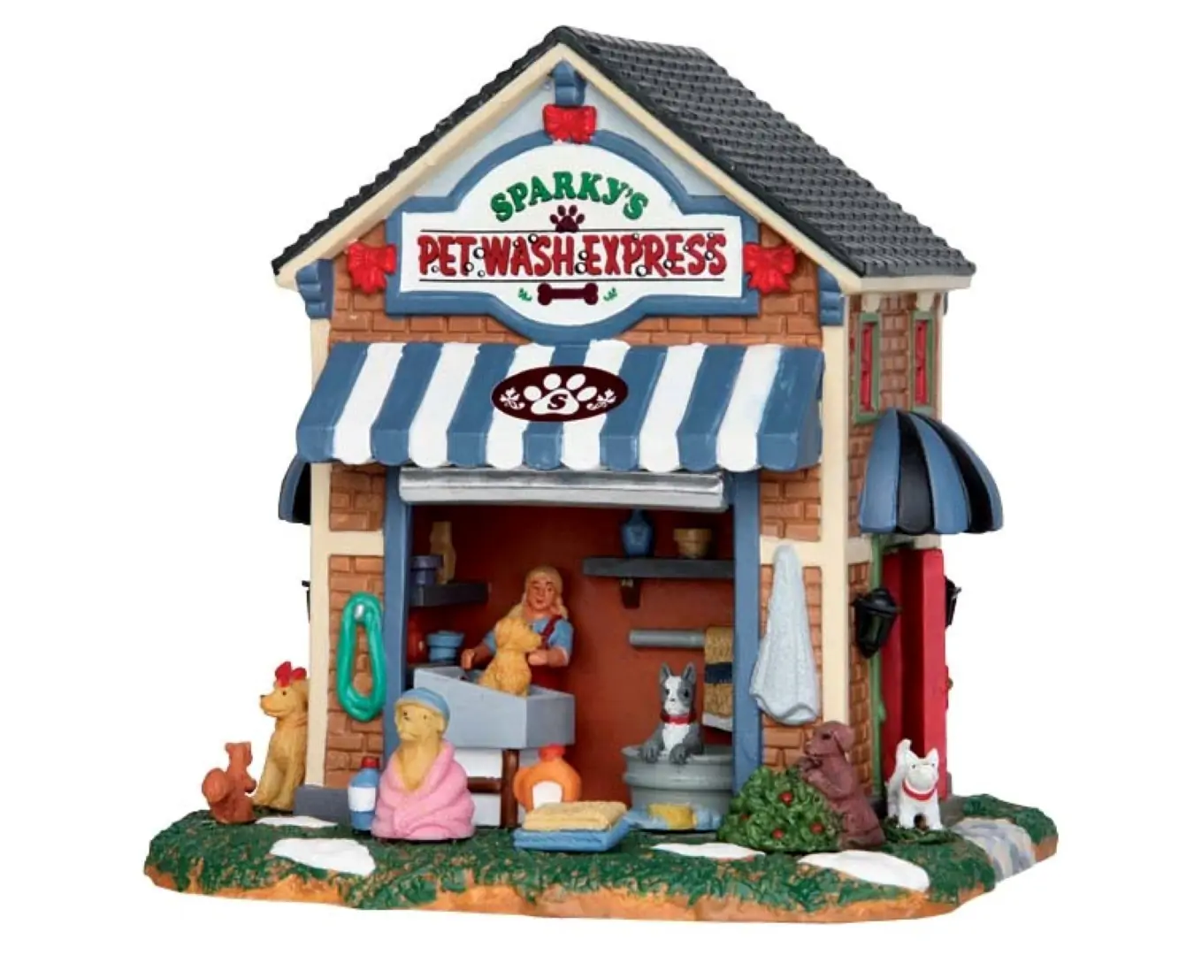 Kerstfiguur Sparkys pet wash express LEMAX