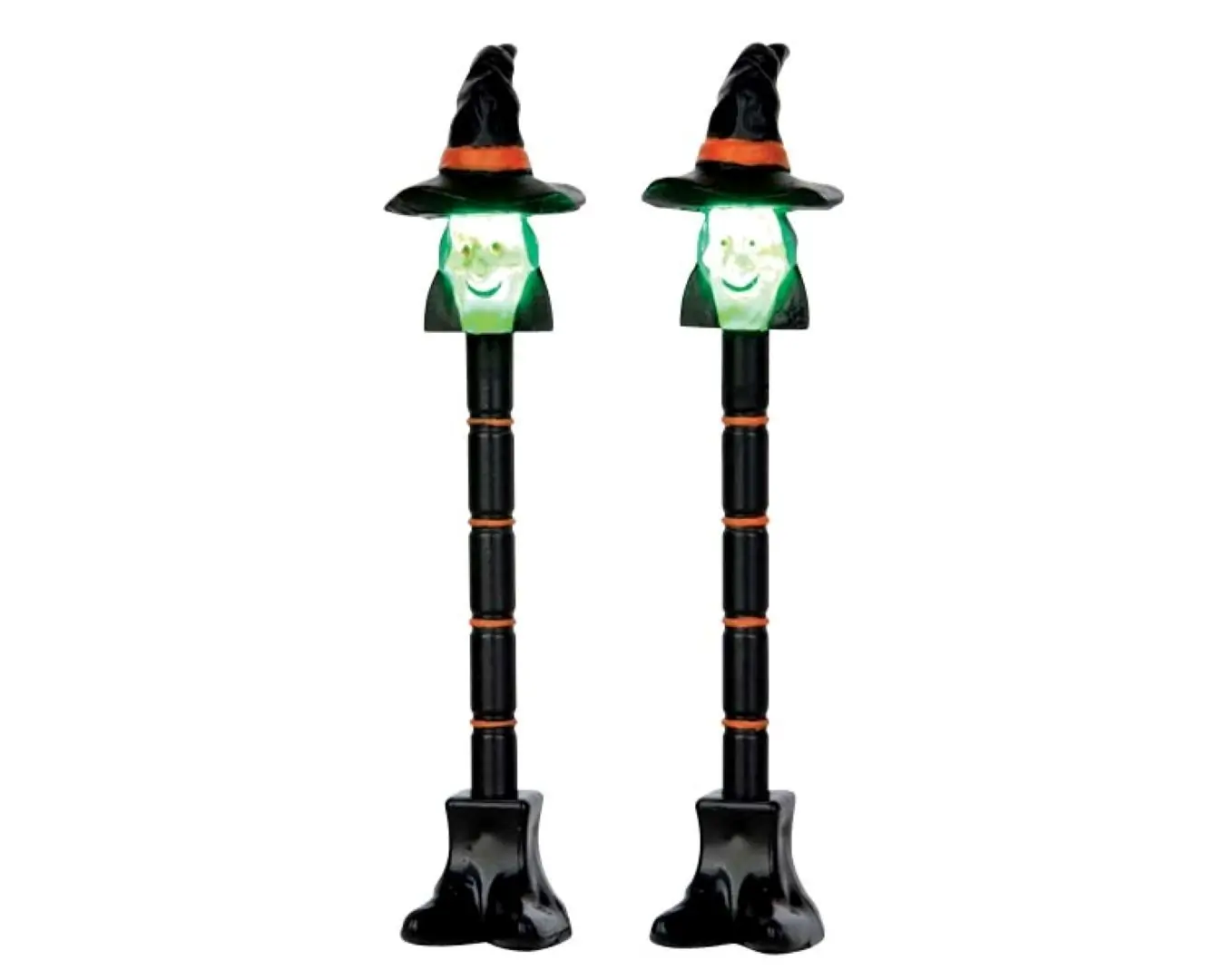 Kerstfiguur Witch lamp post set of 2 LEMAX