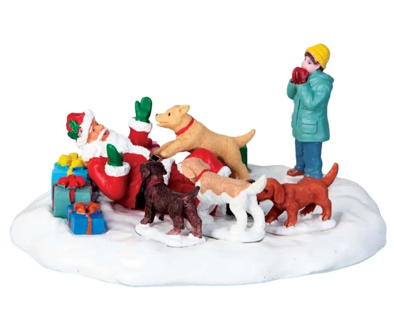 Kerstfiguur Puppies love santa Lemax