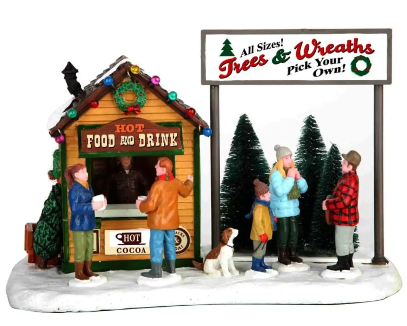 Kerstfiguur Trees & wreath lot Lemax