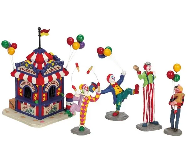 Kerstfiguur Carnival ticket booth with figurines LEMAX