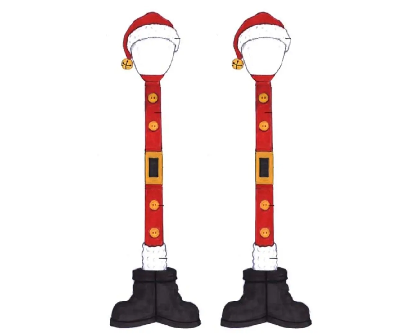 Kerstfiguur Santa street lamp set of 2 b/o (4.5v) Lemax