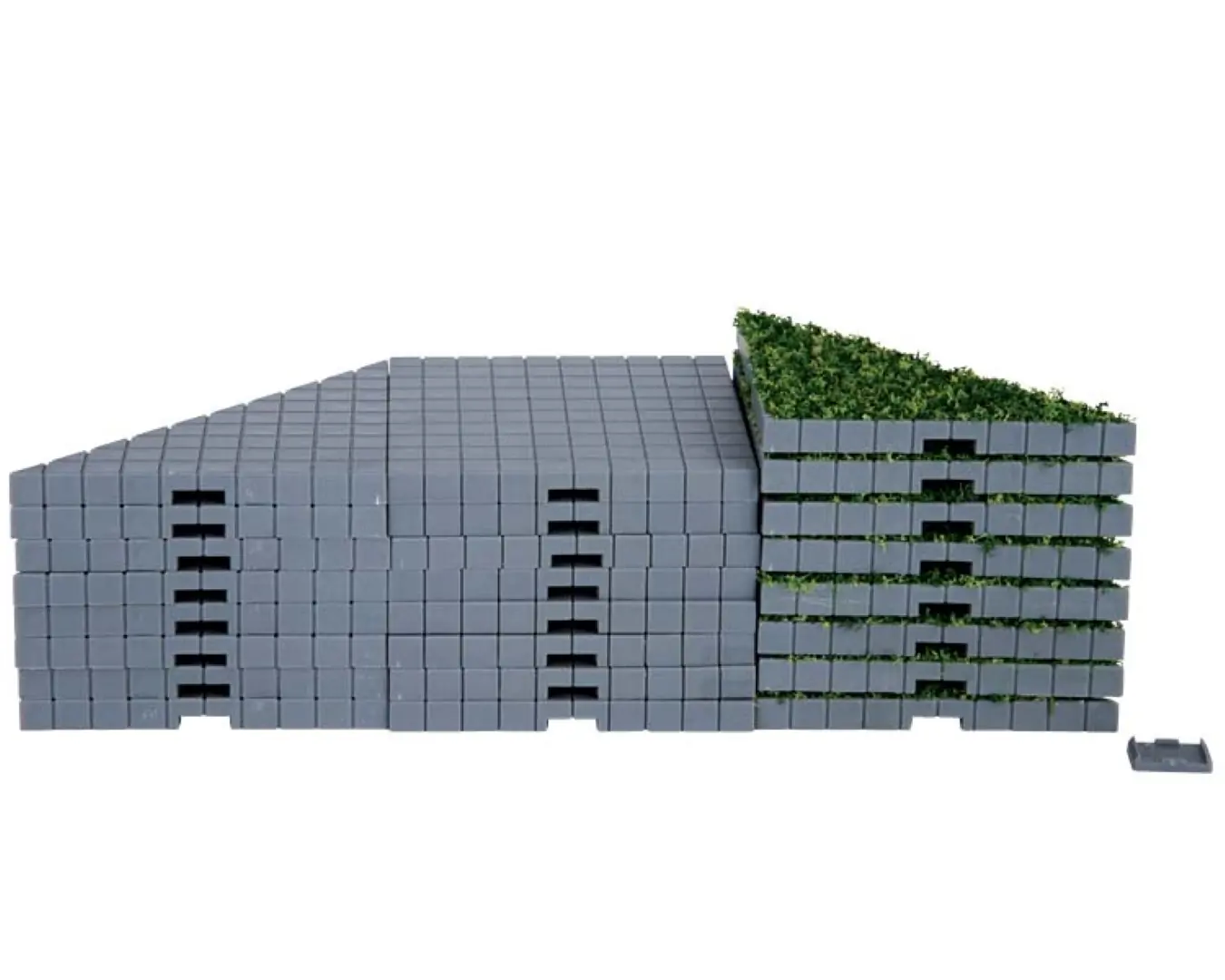 Kerstfiguur Plaza system (grey triangle grass) - 24 pcs Lemax