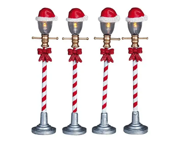Kerstfiguur Santa hat street lamp LEMAX