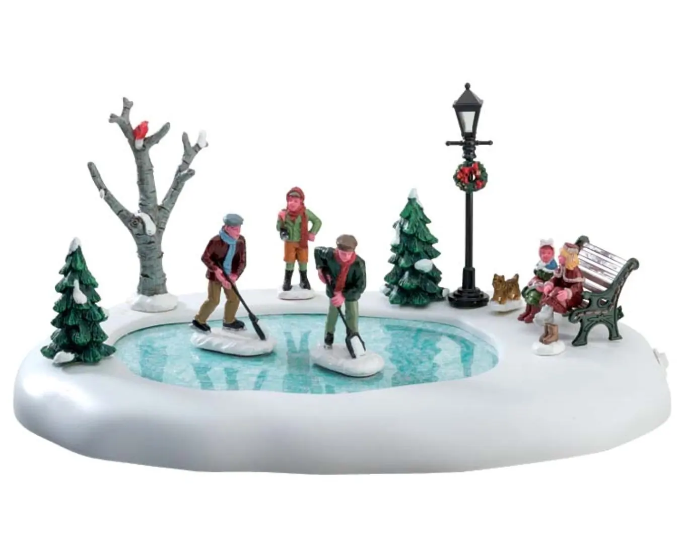 Kerstfiguur Schaatsbaan Clearing the ice b/o 4.5v LEMAX