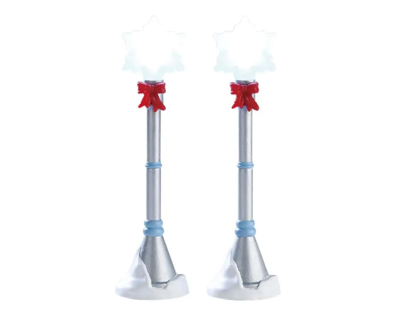 Kerstfiguur Snowflake lamp post set of 2 b/o 4.5v LEMAX