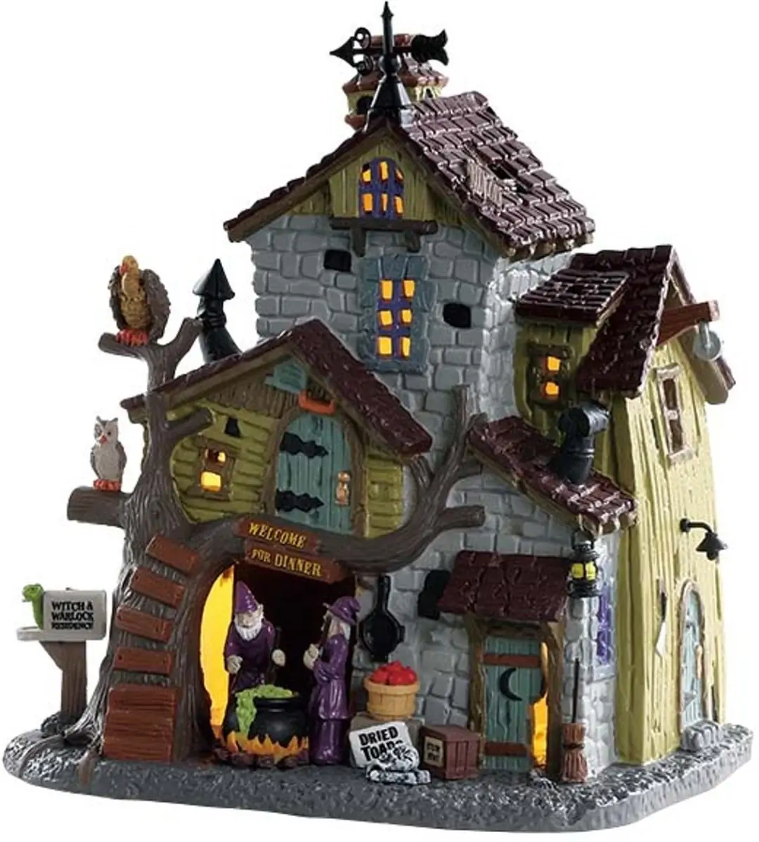 Kerstfiguur Witch and Warlock residence b/o led LEMAX