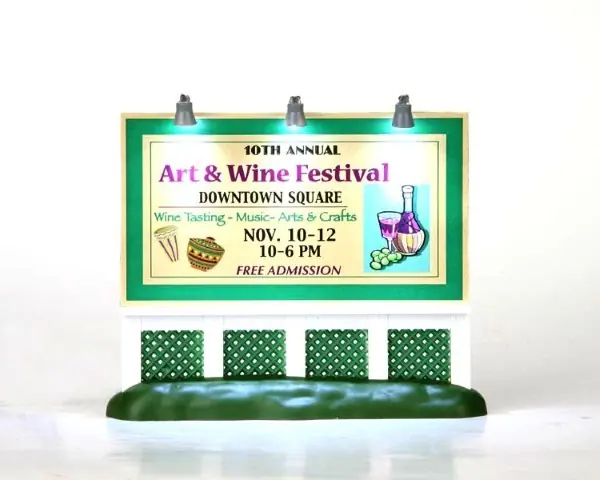 Kerstfiguur Art & wine festival billboard LEMAX