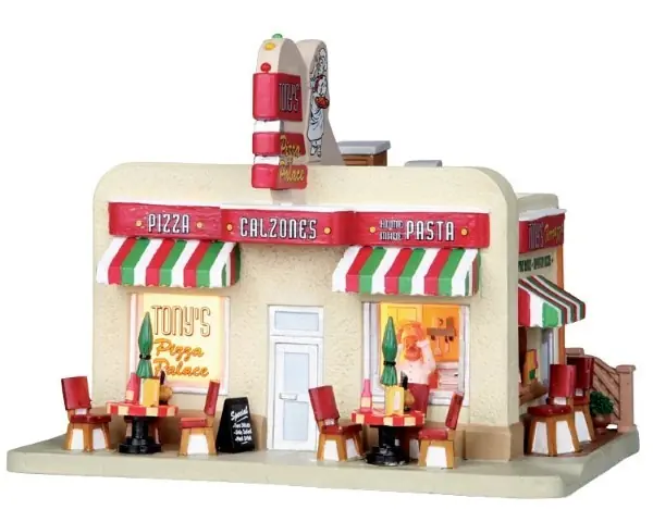 Kerstfiguur Tony's pizza palace LED LEMAX