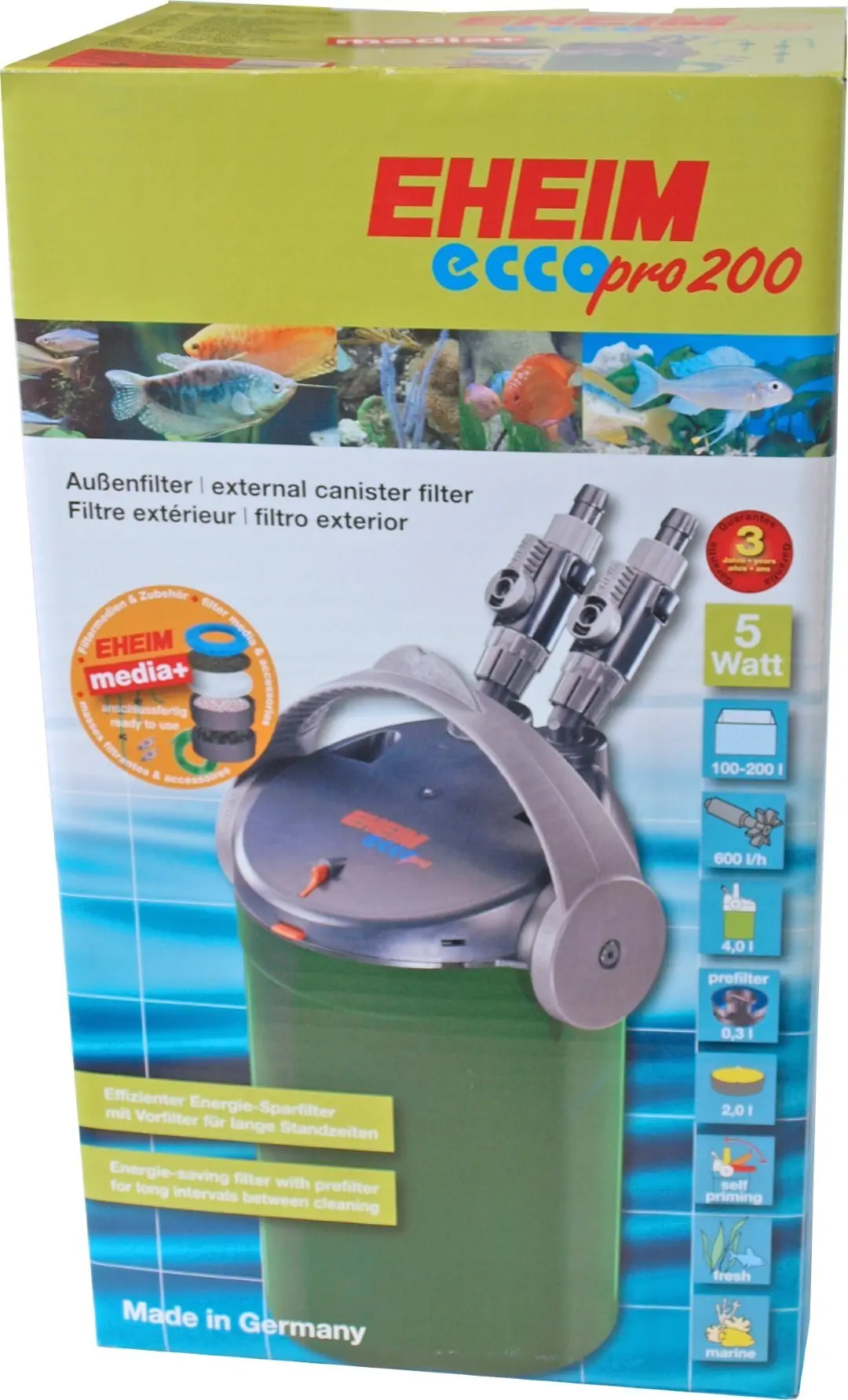Eheim filter Ecco Pro 200 met filtermassa Eheim Gebr. de Boon