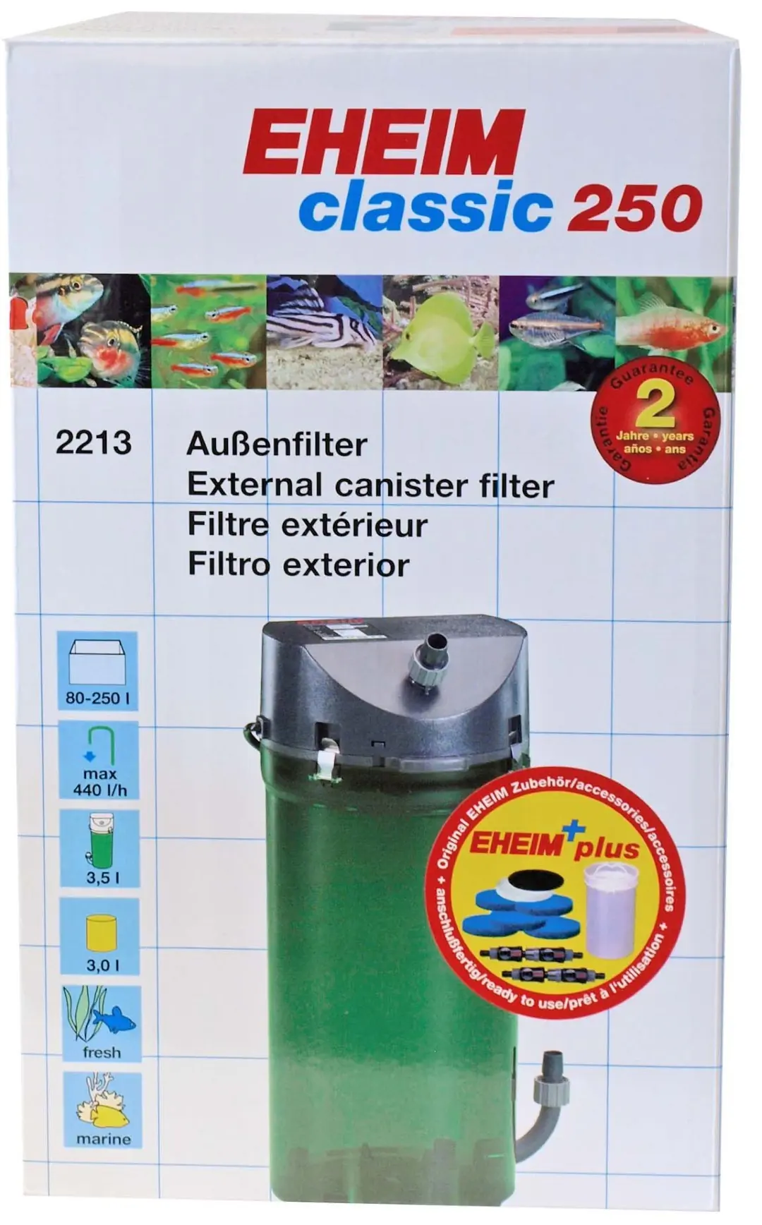 Eheim filter Classic 250 met filtermassa Eheim Gebr. de Boon
