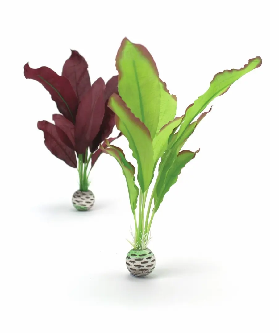 Aquariumtoebehoren zijdenplantenset medium groen & paars biOrb