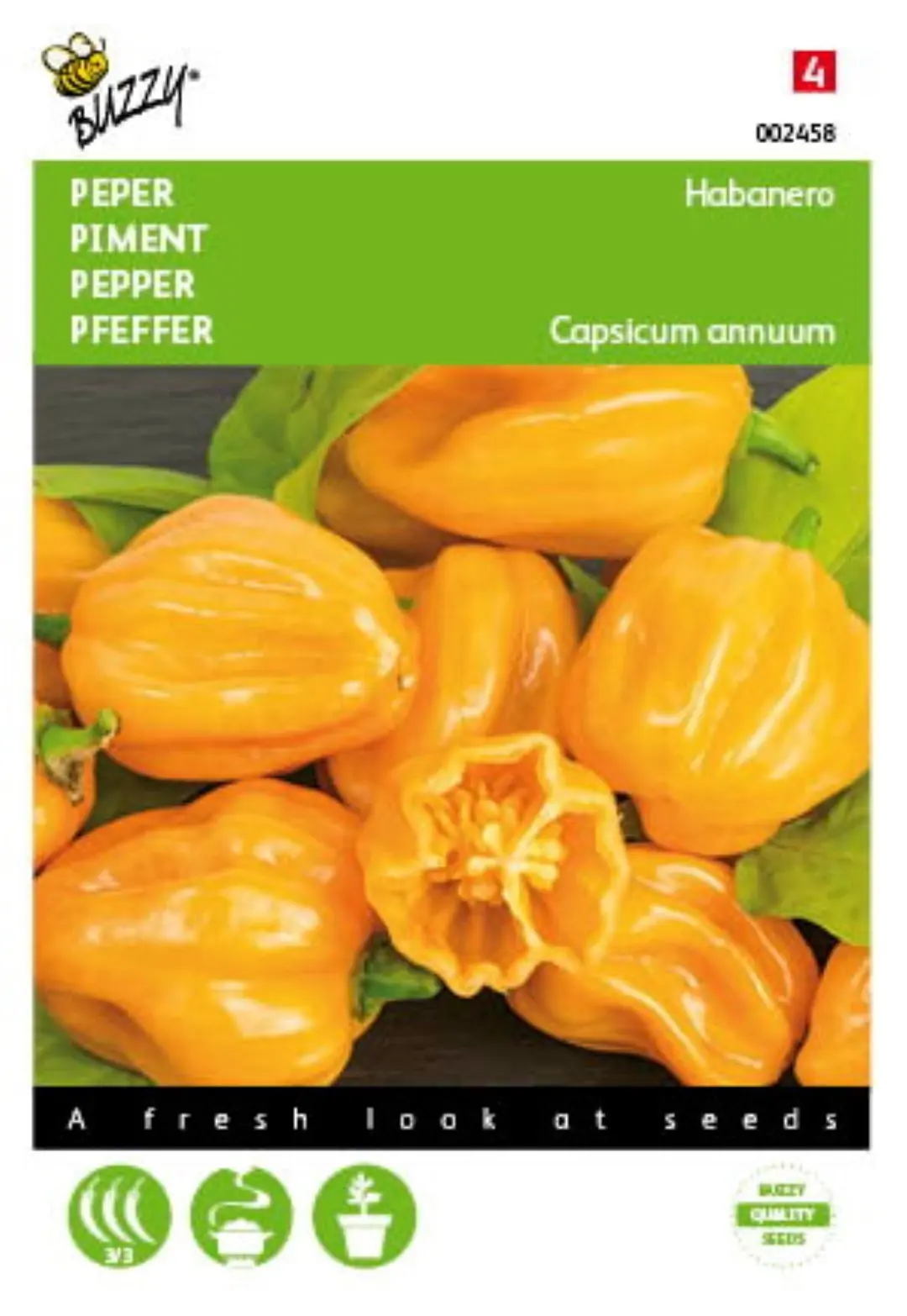 Zaden Peper Habanero oranje Buzzy